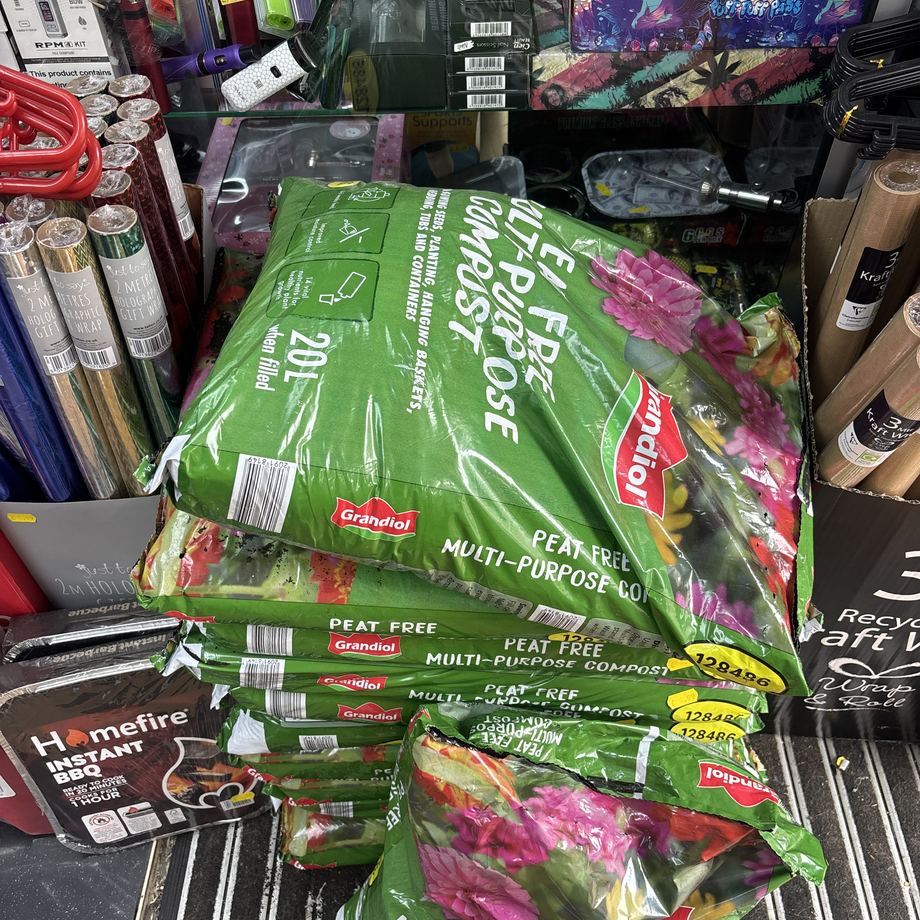 Bags of garden compost